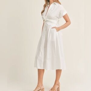 Mable MILANI BOW TIED SHIRTS MIDI DRESS